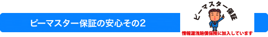 ピーマスター保証の安心その2